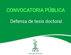 Convocatoria Pública a defensa de tesis doctoral